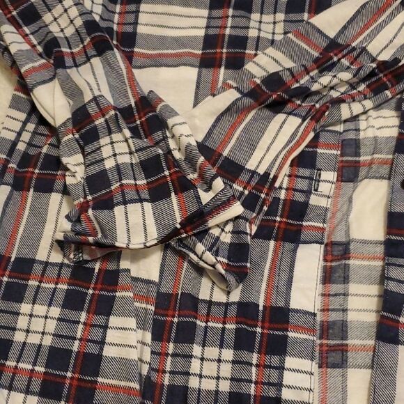  Don't Stop Believing plaid polyester button tunic - Picture 9 of 13